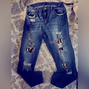 Judy Blue skinny jeans with leopard detail size 16w